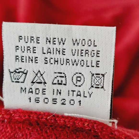 Valda Collection Men's Red Pure Wool Pullover Turtleneck Italy Sweater P3699 - Picture 6 of 7